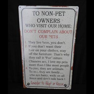 Adopt or Rescue Pet Metal Tin Sign Wall Decor